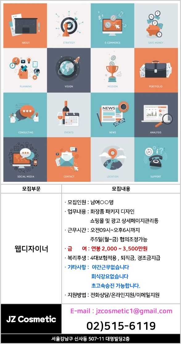 [주식회사 제이제트 그룹] 웹디자이너 모집 - 디자인 및 쇼핑몰,광고관리 - 사람인